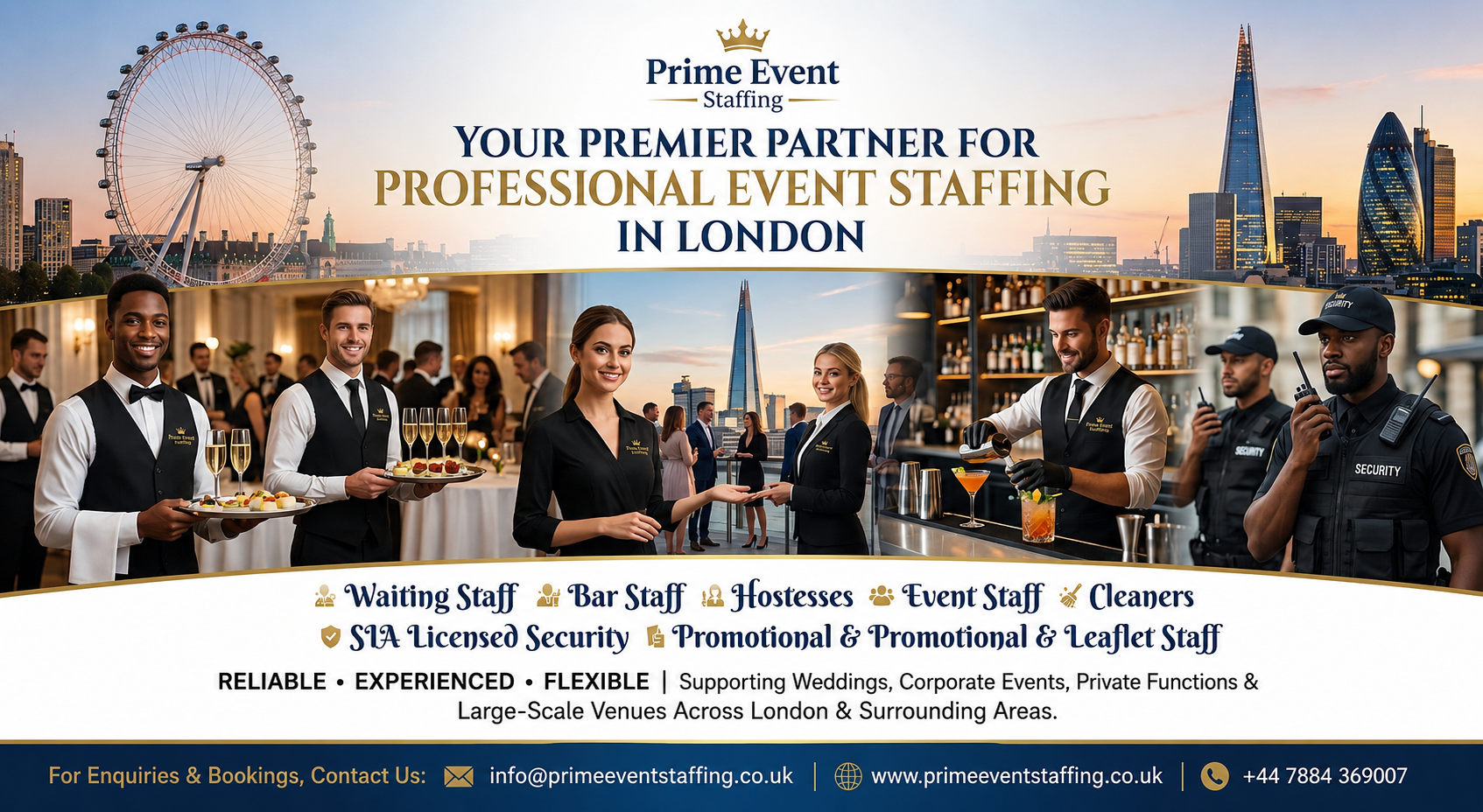 Prime Event Staffing professional event staffing in London
